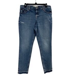 Zara Women's Skinny Frayed Hem Blue Jeans Size‎ 12